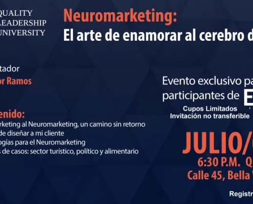 Conferencia «Neuromarketing, el arte de enamorar al cerebro de tu cliente» en QLU (Panamá, 2018)